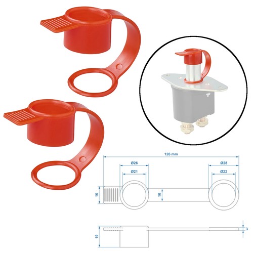 Schutzkappe rot für - 2x,
